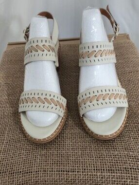 PIKOLINOS Cream Woven Accent Slingback Sandals
